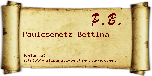 Paulcsenetz Bettina névjegykártya