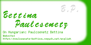 bettina paulcsenetz business card